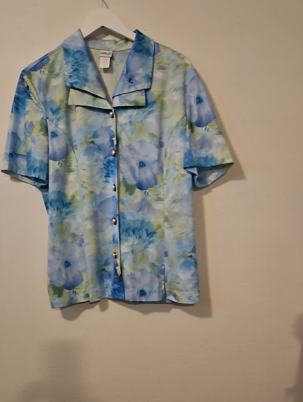 Haband Blue & Green Floral Short-Sleeve Shirt